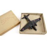 Earnshaw Bros and Booth 'Mitsubishi 01 Navy Bomber' Recognition Model No 52/528, black painted