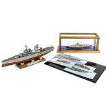 1/1200 Scale and Larger Waterline Models, four wood/plastic models of Ark Royal HMS Weymouth, HMS