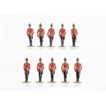 Britains rare Line Infantry at Present with tan bases from set 1477 large Coronation Display Set,
