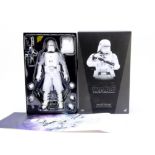 Star Wars Hot Toys I:6 First Order Snowtrooper Figure, MMS321, signed on the base by Glyn Dillon who