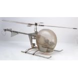 A scratch-built large-scale vintage Bell-style 'Whirlybirds' model Helicopter, constructed in