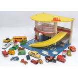 Postwar and Later Diecast Vehicles and a Shell Garage, an unboxed/playworn group of mainly 1:64 or