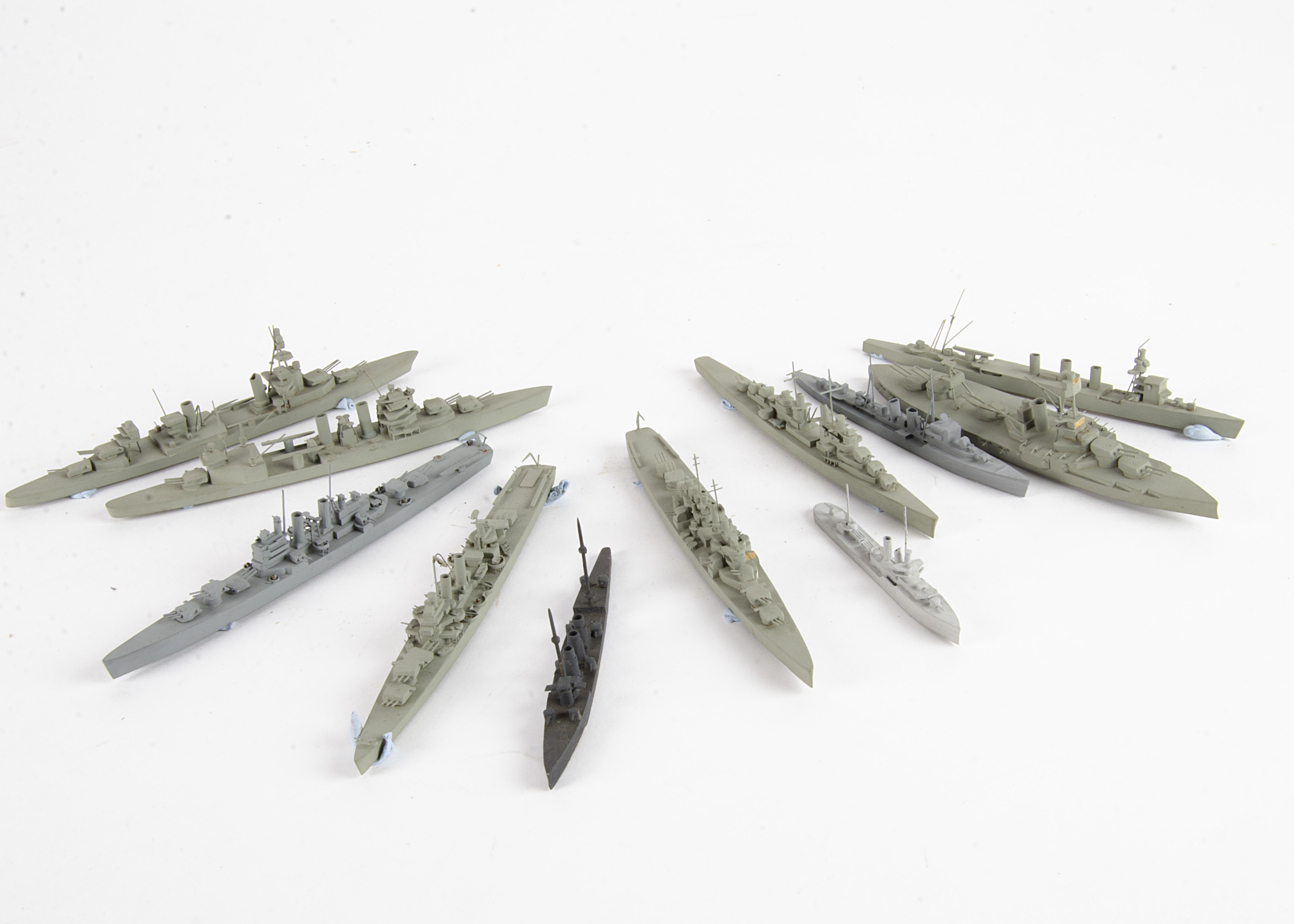 Bassett-Lowke Naval Waterline Models 1/1200 Scale, all with Bassett Lowke paper labels includes,