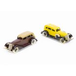 Pre-War Tootsietoy Grahams, 0515 Graham Convertible Sedan, brown body, tan roof, maroon chassis,