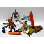1970S Action Man Maskertron and other toys, four Action Man, all with clothing together with