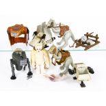 Vintage Star Wars Creatures and Mini-Rigs, Hoth Wampa, Tauntaun (2), one open belly, one closed