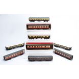 Trix 00 Gauge mid length metal Coaches, Pullman Cars (4), GWR (1), LMS Dining Car, BR red and