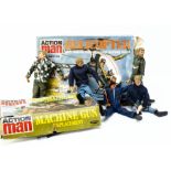 Vintage Action Man, including five dressed figures, Field Radio Pack, Machine Gun Emplacement,