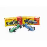 Dinky Toy Racing Cars, 241 Lotus Racing Car, green body, RN24, spun hubs, 240 Cooper Racing Car,