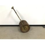 A vintage cast iron garden roller, drum measures 45cm wide