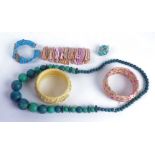 A large quantity of costume jewellery, to include bulbous wooden bead necklace, turquoise pebble