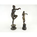 A late 19th Century copper study after the classical original, raised on a copper pedestal, height
