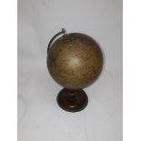 Vintage Geographia Terrestrial Globe, a pre war 8" globe on turned wooden stand by Geographia