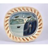 James Campbell (1942-2019), an earthenware platter with underglaze painted coastal design,