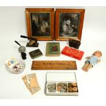 A quantity of late 19th and early 20th Century collectables to include a 1942 copy of Alice in