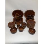 Hornsea Heirloom Dinner Ware, a collection of brown glazed Hornsea Heirloom tea and dinner ware