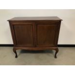 An Edwardian mahogany and inlaid cabinet, 107cm wide, 96cm high and 45cm deep, AF