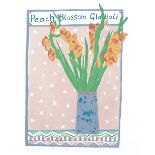 A contemporary limited edition print entitled 'Peach Blossom & Gladioli', signed to lower left '