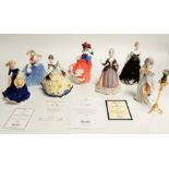 A group of Royal Doulton figures all signed by Michael Doulton, HN3040 Flower arranging with