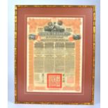 Two prints of 'The Chinese Government 5% Reorganisation Gold Loan of 1913', with printed seal and