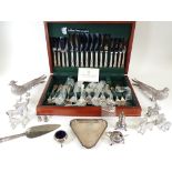 A sixty eight piece Arthur Price canteen of silver plated cutlery, together with various other