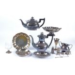 Four boxes of silver plated table wares to include Viners of Sheffield coffee pot and tea pot, a