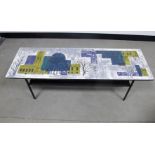 A mid - Century John Piper designed Skyline coffee table by Myer, the table has a Formica top