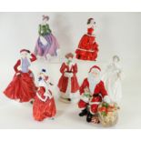 Seven Royal Doulton figurines, HN1992 Christmas Morn, HN3169 Jessica, HN3643 Pauline, HN4232