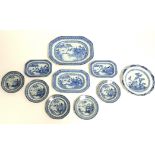 A group of 18th Century and later Chinese underglaze blue and white export plates, to include a