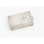 An early Victorian Scottish silver go to bed vesta case, 5.7cm and 1.34ozt, engine turned and having