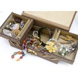 A collection of various costume jewellery, including a small collection of Edwardian bar brooches,