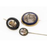 A 19th Century oval gold mounted micro mosaic brooch, depicting St Peters and the Vatican
