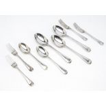 A late Victorian part set of cutlery by George Jackson & David Fullerton, old English pattern with