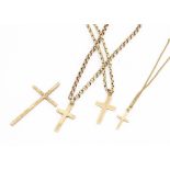 A collection of cross pendants and one loose cross, various links, 16g