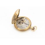 An early 20th Century Waltham yellow metal full hunter lady's pocket watch, 37mm, appears to run,