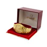 A c1970s Omega Seamaster Automatic gold plated gentleman's wristwatch, 34cmm octagonal case, gilt