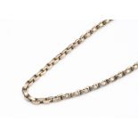 An early 20th Century 9ct gold oval linked necklace, with hexagonal baton and tongue clasp, 47cm,