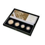 A modern Royal Mint United Kingdom Gold Proof Four Coin Sovereign Collection set, dated for 2004,