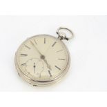 A Victorian silver open faced pocket watch by Gordon & Fletcher of Dublin, 46mm, appears to run,