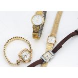 A c1960s Walker Astron 9ct gold lady's wristwatch, 23g, together with a 9ct gold cased Benson on