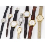 A small collection of wristwatches, including a manual wind Sekonda and an Uno, along with