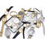 A collection of watches and movements, including a Georgian pocket watch movement by Weatherston