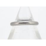 A platinum D shaped wedding band, ring size K, 4.2g