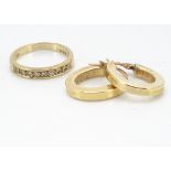 An 18ct gold half hoop eternity ring, the brilliant cuts in channel setting on hallmarked shank,