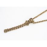 A 9ct gold rope twist necklace, sprung circular clasp, marked 9ct gold link, 39cm together, 26g