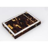 A Victorian tortoiseshell and mother of pearl calling card case, 10.2cm, overall in good condition