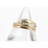 A Victorian 15ct gold ouroboros ring, with replaced brilliant cut diamond to head, ring size N, 2.
