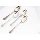 A set of four George III silver table spoons by Richard Crossley, Old English pattern, London