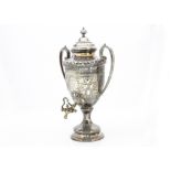 An Edwardian silver plated presentation samovar, bearing inscription for 1902