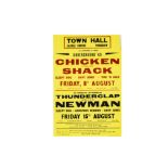 Chicken Shack / Thunderclap Newman Concert Poster, poster for two upcoming gigs in August 1969 at